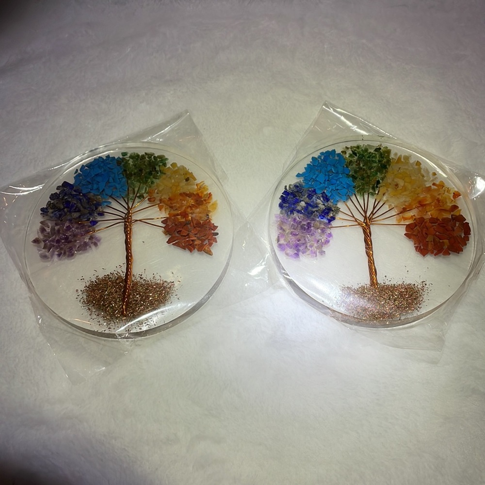 2 Chakra Tree of Life Coaster
